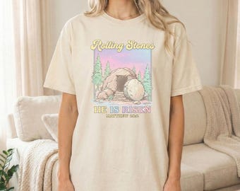 He Is Risen T-Shirt: Rolling Stones Easter Graphic Tee