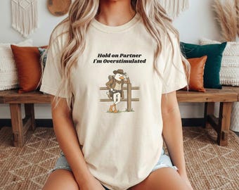 Overstimulated Duck Western Graphic Tee: Comfort Colors Shirt