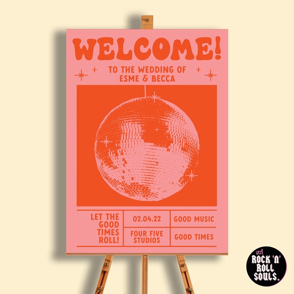 DIGITAL SIGN | Get Giggy With It | Wedding Welcome Sign | Alternative Wedding | Disco Wedding | Quirky Wedding