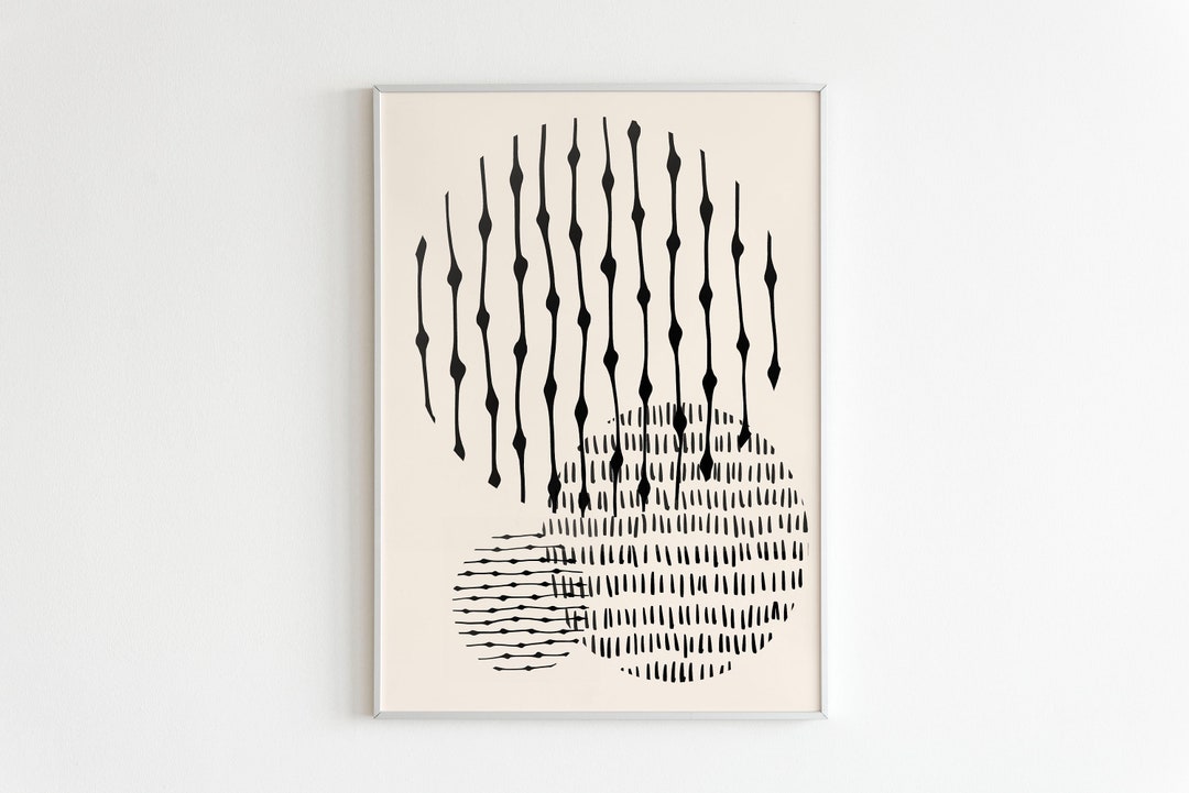 Black and White Wall Art Black Circle Wall Decor Asian Etsy