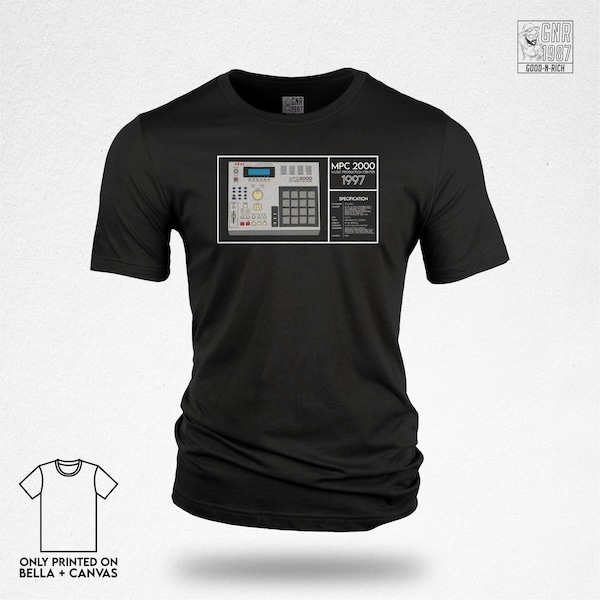 MPC 2000 | mpc shirt | music producer | music producer gift | old-school essential | mpc one stand | mpc 1000 | Bella Canvas 3001 |