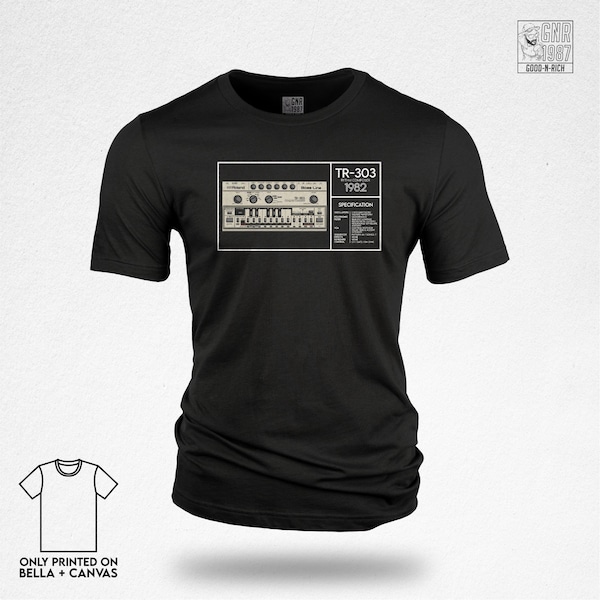 TR-303 | music shirt | music equipment | synthesizer | analog synth | bass | analog bass synthesizer | graphic tee | shirt | tr-808 | tr-606