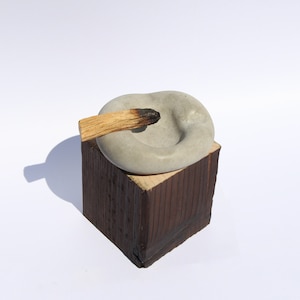 Grey Concrete Ashtray: Bubble Incense Burner