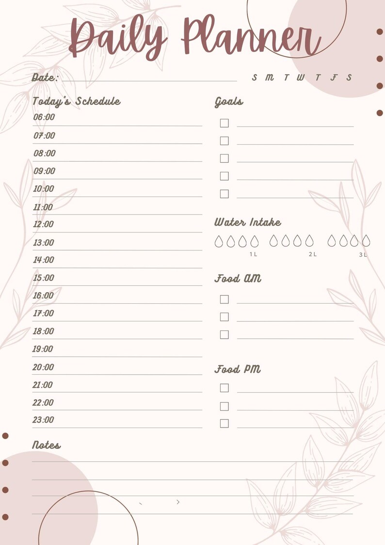 Minimalist Daily Planner Printable | Aesthetic Digital or Printable ...