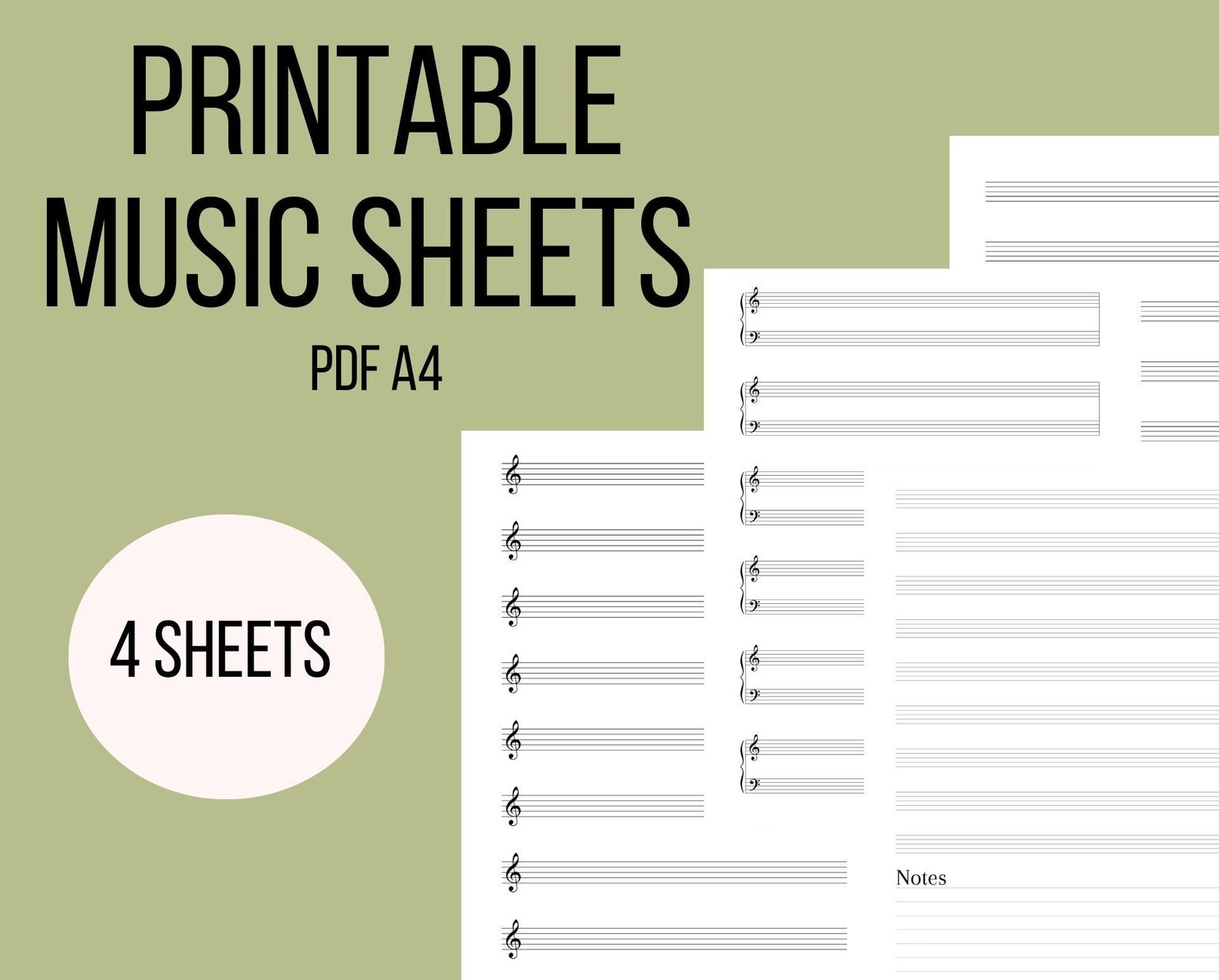 Printable Music Sheets - Etsy