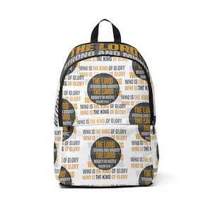Who is the King Backpack, King of Glory Backpack, King Backpack, Lord Backpack, Strong and Mighty Backpack, Christian Unisex Fabric Backpack