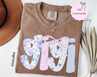 Comfort Colors Gigi Shirt Spring Floral Gigi TShirt, Cute Gigi Shirt,Grandma Gift from Grandkids,Mimi Gigi Granny Grammy Gran Customized Tee