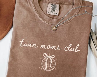 Twin Mom Comfort Colors Shirt, Minimalist Twin Mama TShirt Funny In my Twin Mom Era Tee,Mother of Twins Mothers Day Gift for Daughter in Law