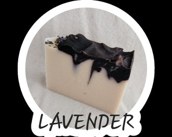 Lavender Raw Goat Milk Soap; Natural + Handmade; Essential Oils