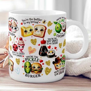 Valentine's Day Mug Wrap, Funny Couples Valentine Coffee Mug Sublimation Design PNG, Digital Download image 6