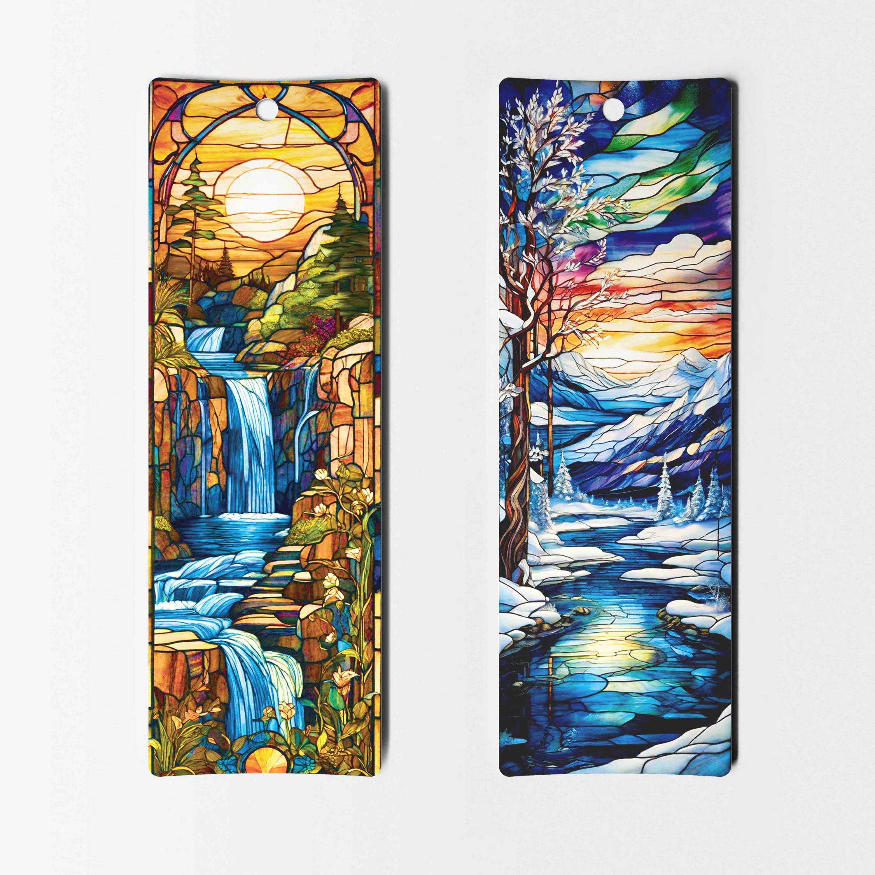 100 Pcs Printable Stained Glass Bookmark Bundle Stained Glass Bookmark ...