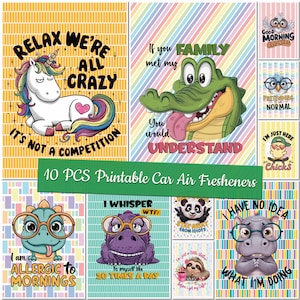 Printable Sarcasm Car Air Freshener Templates Sarcastic Sublimation Designs Custom Design Funny Air Freshener Bundle Funny Air Freshners