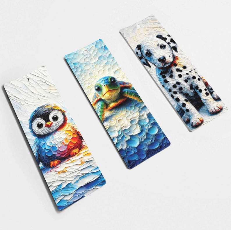 Printable Cute Animal Bookmark Set for Children Digital Chibi Animals ...