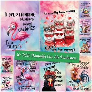 Printable Sarcasm Car Air Freshener Templates Sarcastic Sublimation Designs Custom Design Funny Air Freshener Bundle Funny Car Freshners