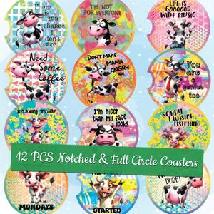 Printable Sarcasm Car Coaster Templates Sarcastic Sublimation Designs Custom Design Funny Quotes Car Coaster Bundle Funny Circle Designs PNG