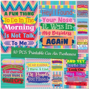 Printable Sarcasm Car Air Freshener Templates Sarcastic Sublimation Designs Custom Design Funny Air Freshener Bundle Funny Air Freshners