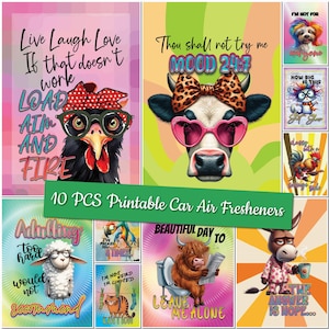 Printable Sarcasm Car Air Freshener Templates Sarcastic Sublimation Designs Custom Design Funny Air Freshener Bundle Funny Car Freshners