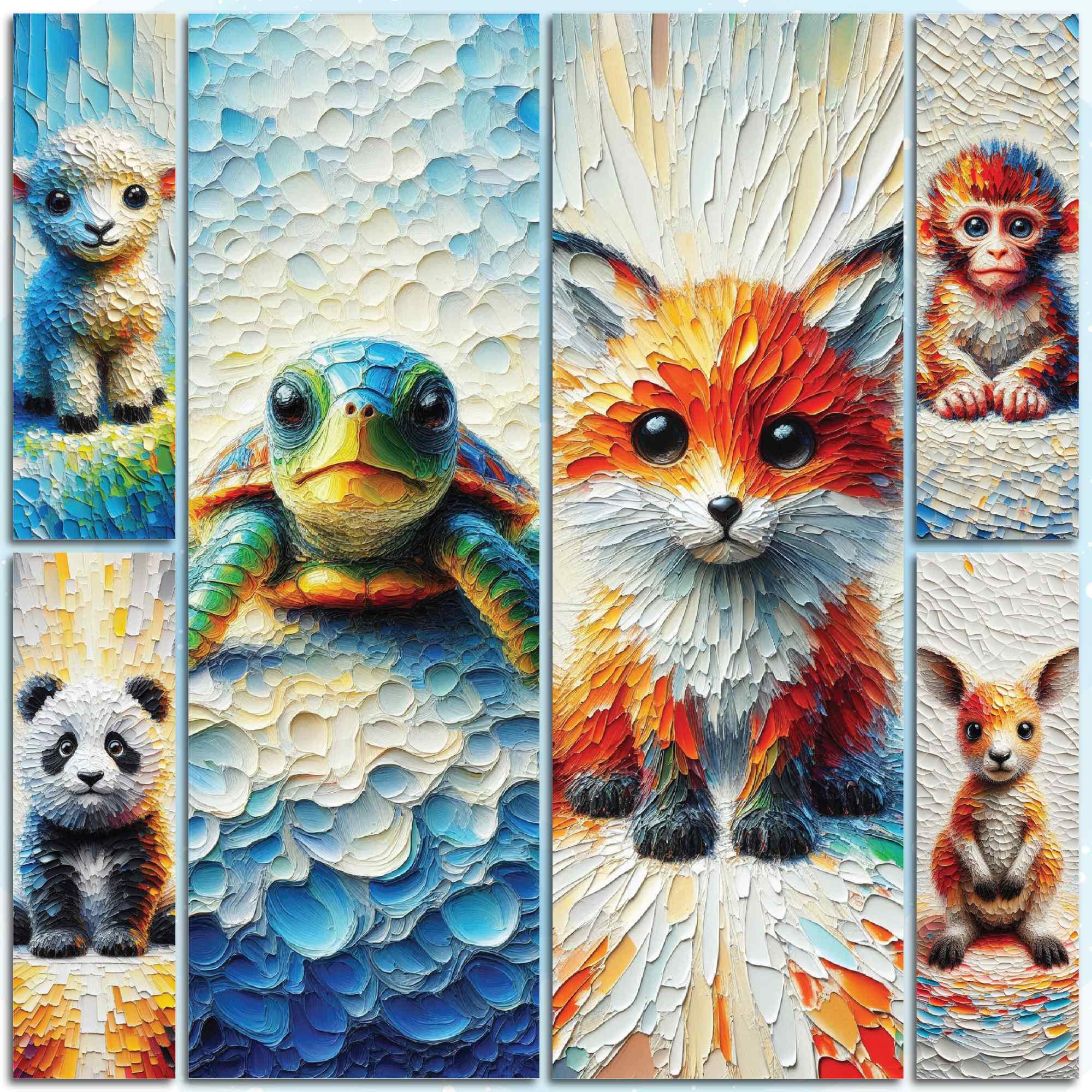 Printable Cute Animal Bookmark Set for Children Digital Chibi Animals ...