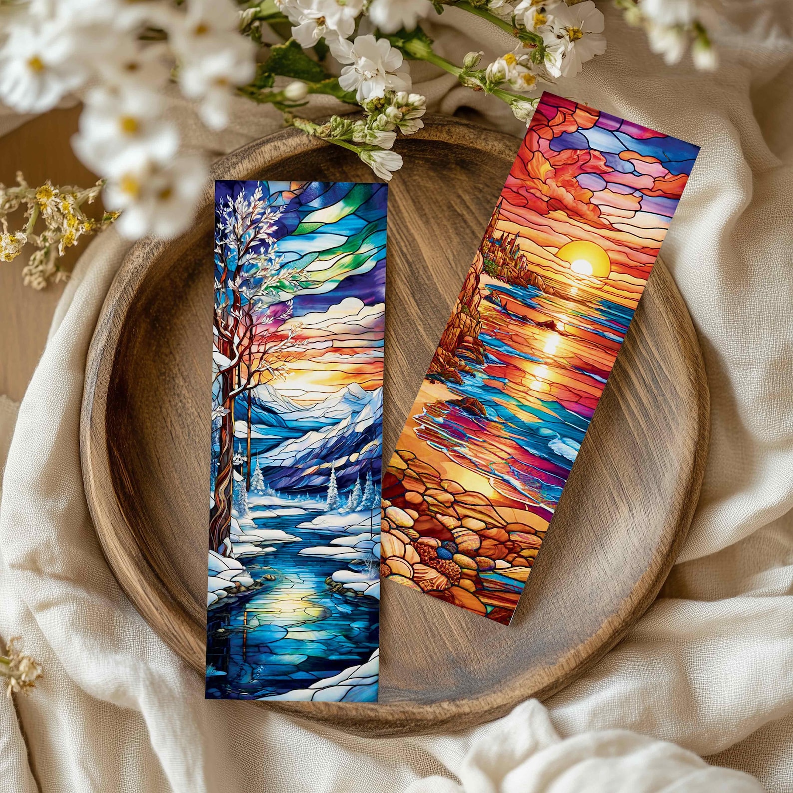 100 Pcs Printable Stained Glass Bookmark Bundle Stained Glass Bookmark ...