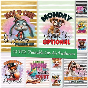 Printable Sarcasm Car Air Freshener Templates Sarcastic Sublimation Designs Custom Design Funny Air Freshener Bundle Funny Air Freshners