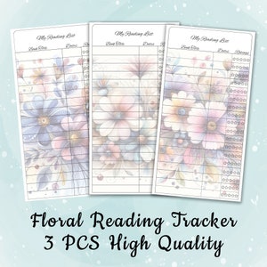Digital Reading Tracker Bookmark Templates Printable Book Tracker Bookmark Set Printable Reading Log Bookmarks Floral Book Log Bundle