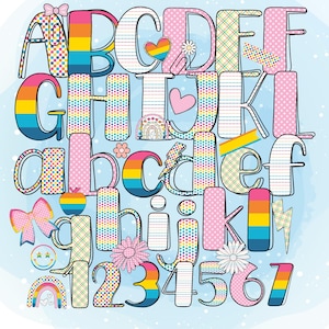 Doodle Buchstaben Alphabet Bundle Doodle Alphabet PNG Bundle Doodle Alpha Schrift Buchstabe und Zahl Doodle Alphabet Sublimation Designs Alpha Pack