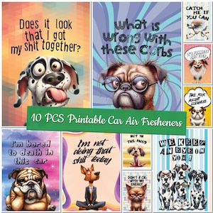 Printable Sarcasm Car Air Freshener Templates Sarcastic Sublimation Designs Custom Design Funny Air Freshener Bundle Funny Air Freshies