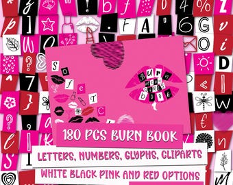 Mean Girls Burn Book Alphabet Bundle Burn Book Letters PNG Bundle Burn Book Cover Mean Girl Design Burn Book Journal Cover Burn Book Bundle