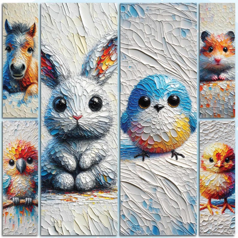 Printable Cute Animal Bookmark Set for Children Digital Chibi Animals ...