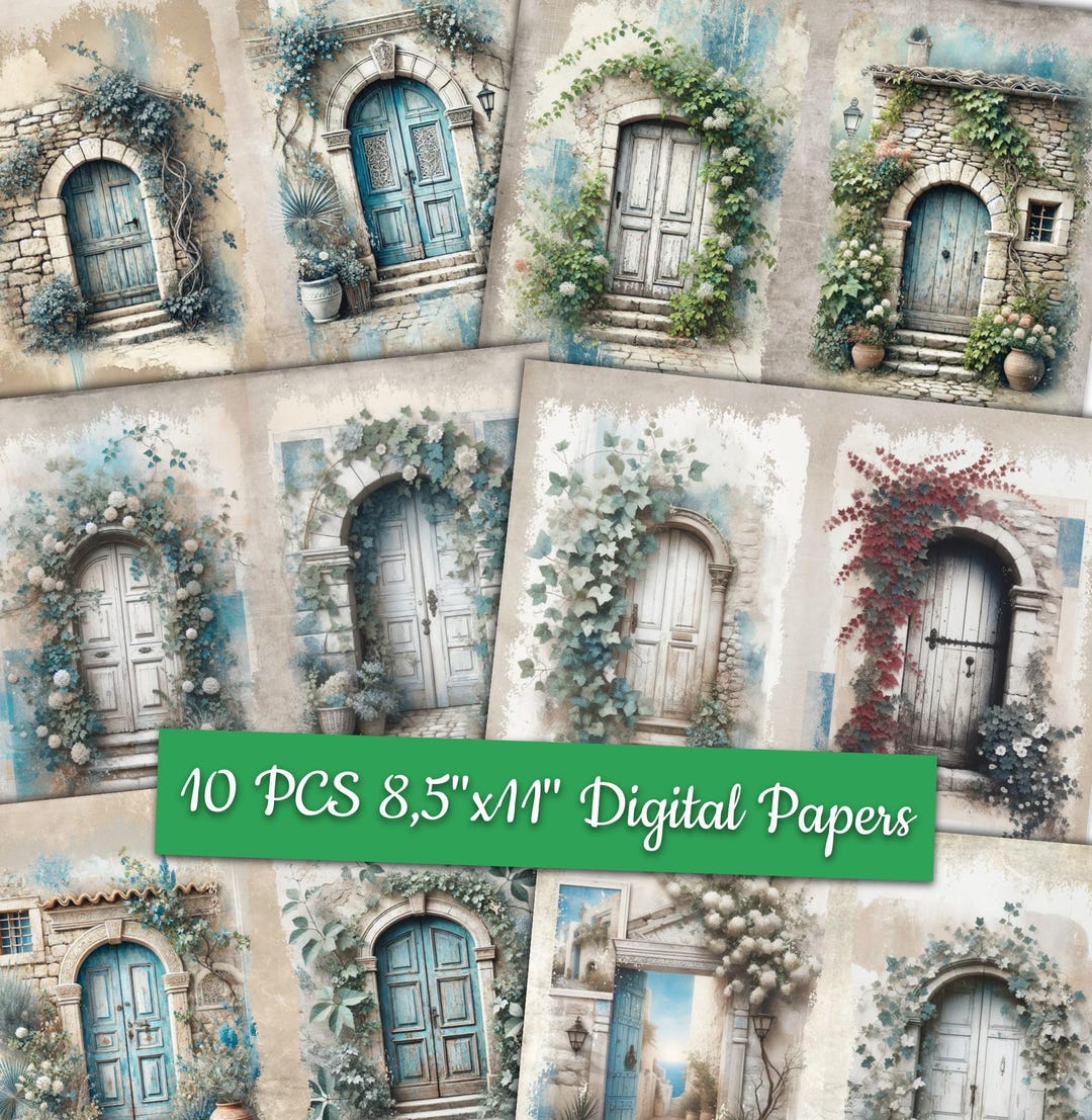 Antique Doors Junk Journal Pages Cottagecore Door Scrapbook Pages ...