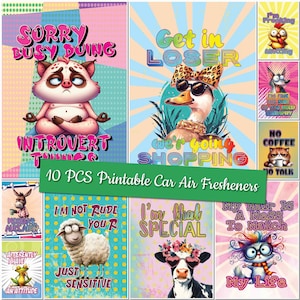 Printable Sarcasm Car Air Freshener Templates Sarcastic Sublimation Designs Custom Design Funny Air Freshener Bundle Funny Car Freshners