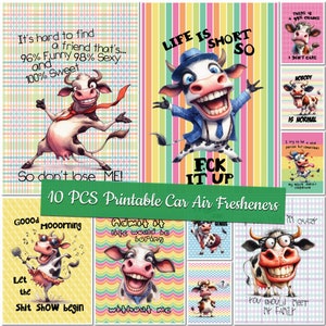 Printable Sarcasm Car Air Freshener Templates Sarcastic Sublimation Designs Custom Design Funny Air Freshener Bundle Funny Car Freshners