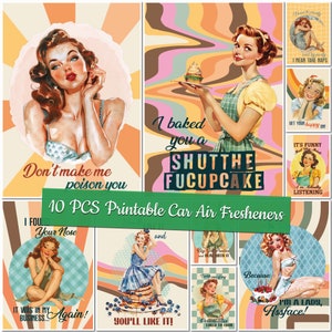 Printable Retro Car Air Freshener Templates Sarcasm Retro Sublimation Designs Funny Retro Air Freshner Bundle Funny Freshners Funny Freshies