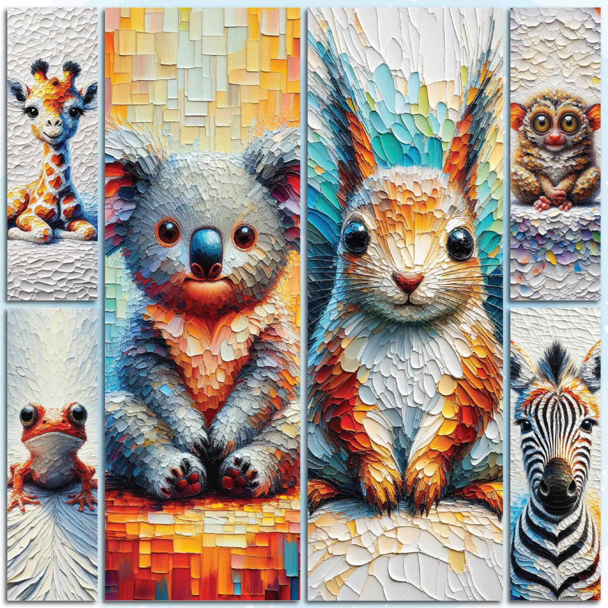 Printable Cute Animal Bookmark Set for Children Digital Chibi Animals ...