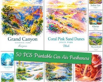 US National Parks Auto-Lufterfrischer PNG Bundle, Nationalparks Sublimationsentwürfe, Malerisches Auto Lufterfrischer Bundle, Naturgebiete Auto Freshies