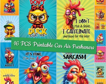 Printable Sarcasm Car Air Freshener Templates Sarcastic Sublimation Designs Custom Design Funny Air Freshener Bundle Funny Car Freshners