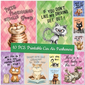 Printable Sarcasm Car Air Freshener Templates Sarcastic Sublimation Designs Custom Design Funny Air Freshener Bundle Funny Car Freshners