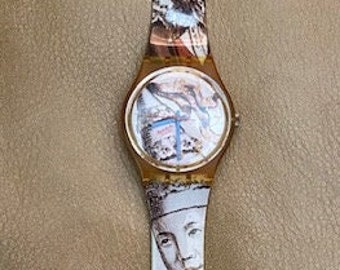 Reloj Swatch Masquerade vintage en funcionamiento, modelo 1993, resistente al agua, segundero móvil coleccionable, incluye batería nueva