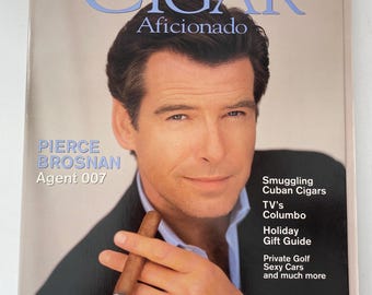 Revista Cigar Aficionado con Pierce Brosnon, Agente 007, diciembre de 1997