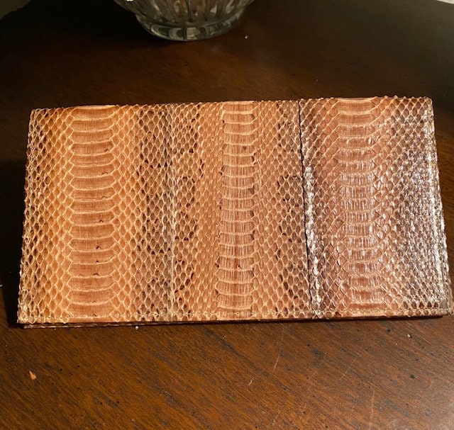 Python Snake Skin Checkbook Genuine Snakeskin Checkbook Cover, Money Slot, Change Pocket, ID Slot ...