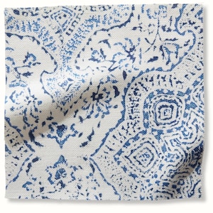 Peter Dunham Pillow cover/Deeq/Blue on White/Made to order