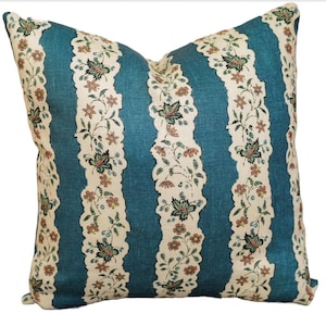 Jasper Michael S Smith single or double sided pillow cover/Red Oak Stripe/Made to order
