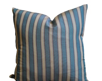 Funda de almohada de seda azul crudo de Robert Kime de alta gama/Por ambos lados