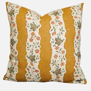 Jasper Michael S Smith single or double sided pillow cover/Red Oak Stripe/Made to order