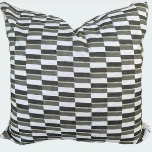 Check/ Obi /single or double sided pillow cover/Made to order
