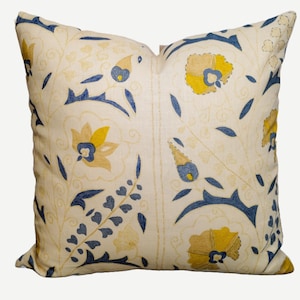 Robert Kime Susani Yellow pillow cover high end