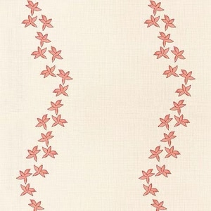 May include: A white background with a repeating pattern of pink five-pointed stars. The stars are arranged in a curved line, creating a flowing design.