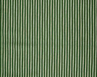 Helene Blanche Painted Stripe, Forest /single or double sided/ fabric pillow cover/Made to order