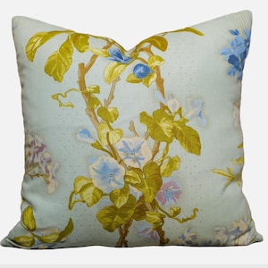 Jasper fabric HIBISCUS MORNING - BLUE Pillow cover