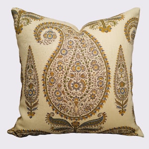 Jasper fabric KASHIMIR in Saffron Pillow cover